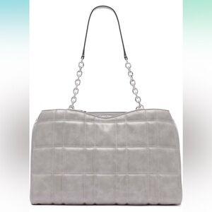 NWOT Calvin Klein Nova Triple Compartment Chain Tote in Stone Grey